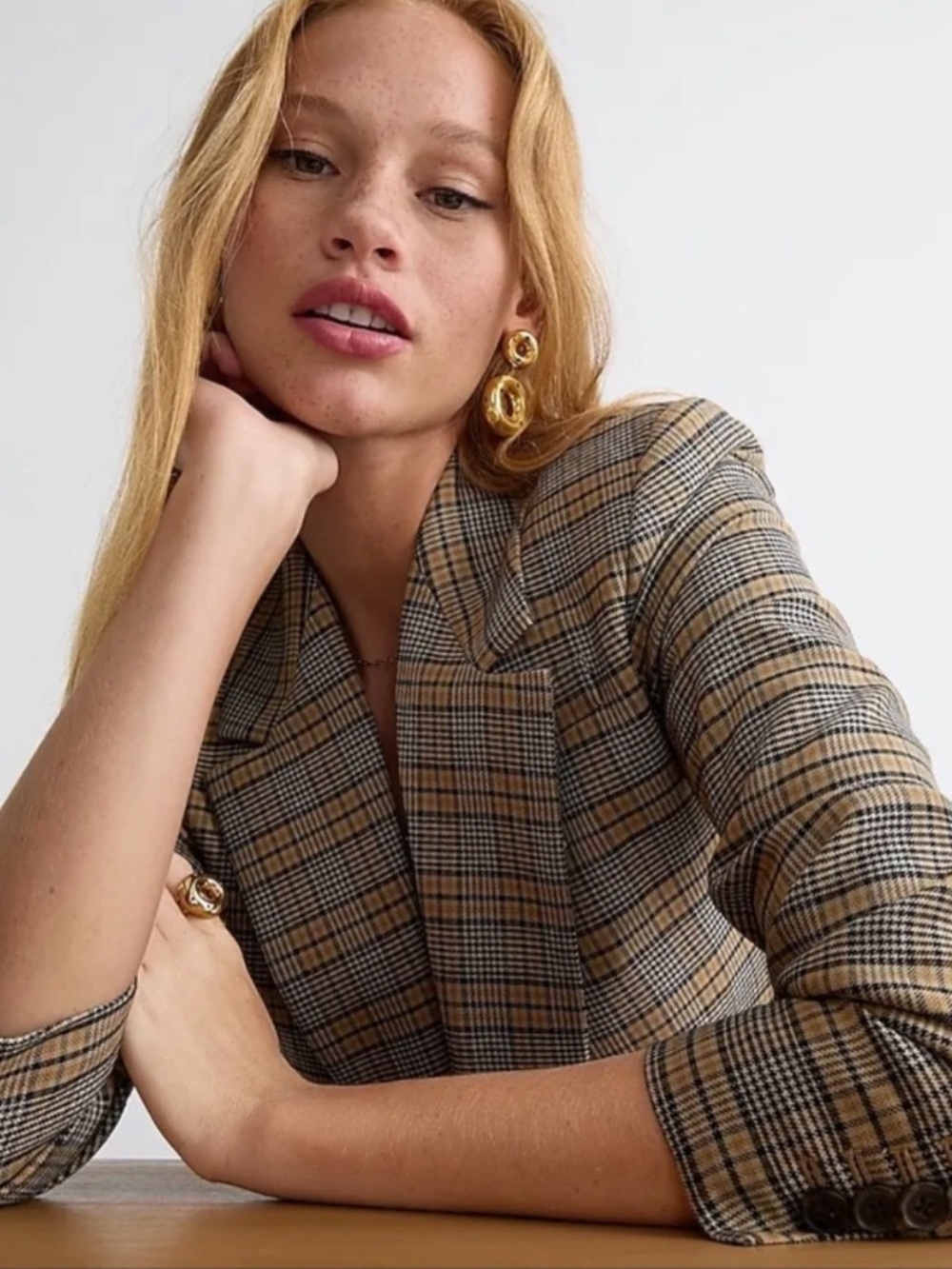 J. CREW Nalya Willa blazer in Italian drapey plaid wool blend Size 6 - Picture 5 of 17
